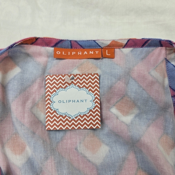 NWT Oliphant Long Tiered Tassel Geometric Multicolor Dress Size L - Picture 7 of 12